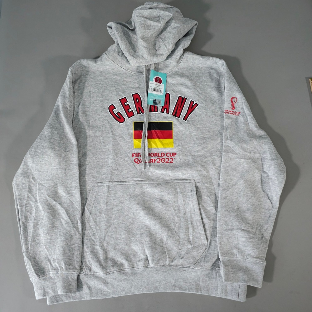 FIFA World Cup Germany Hoodie Mens XL Gray Qatar 2022 Soccer Pullover -GMY